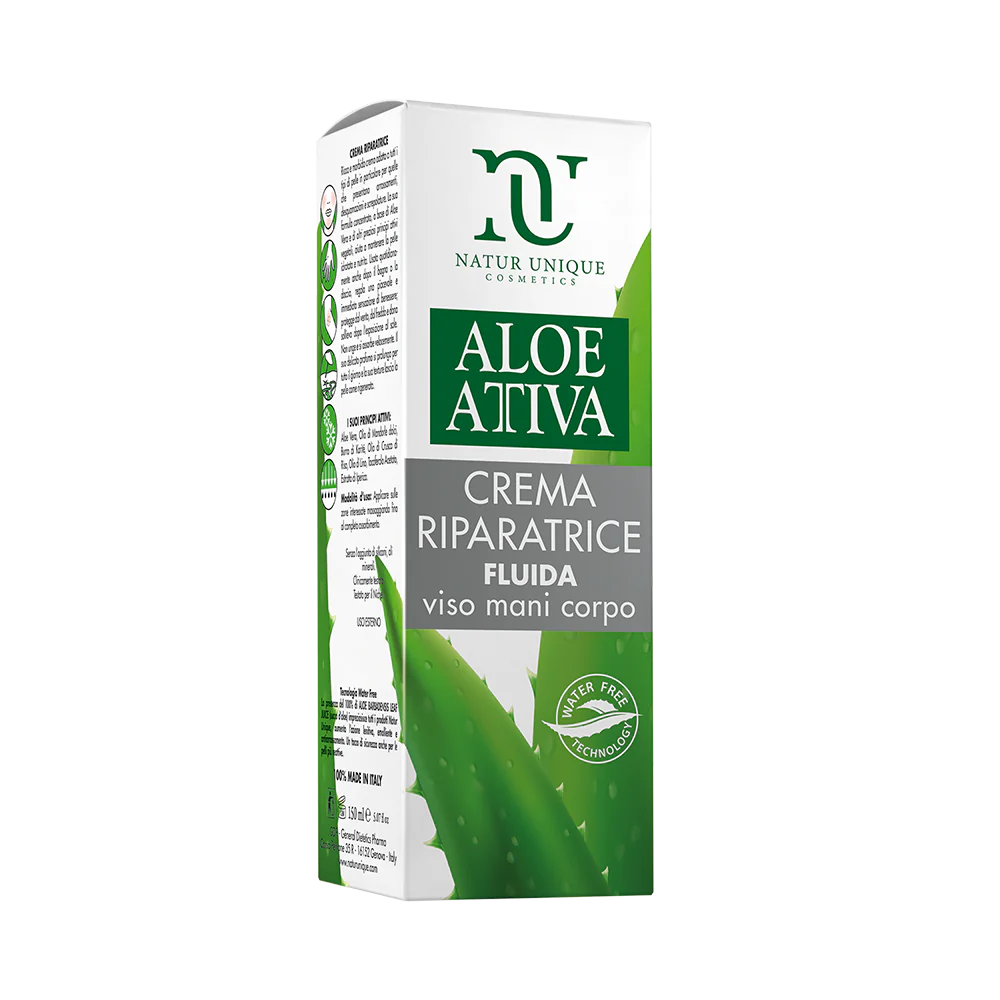 Aloe Attiva Crema Riparatrice Fluida Viso Mani Corpo
