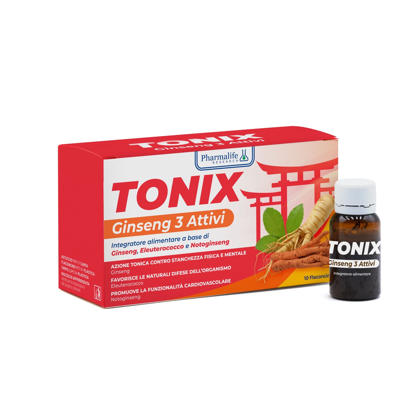 Tonix Ginseng 3 Attivi Flaconcini