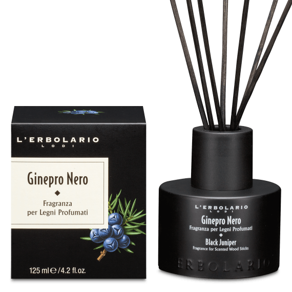 Fragranza per Legni Profumati con Bastoncini Ginepro Nero