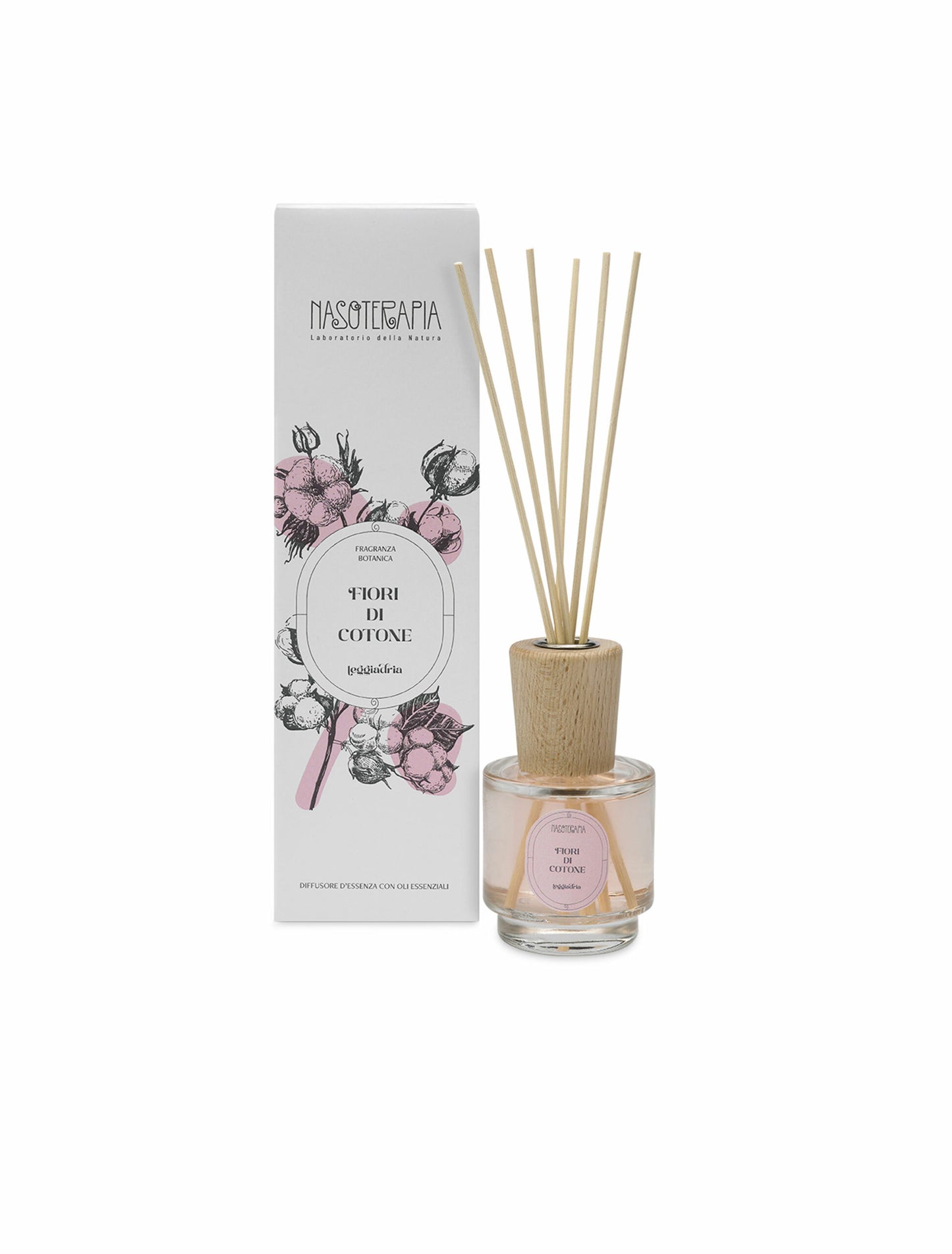 Diffusore con Bastoncini Fiori di Cotone