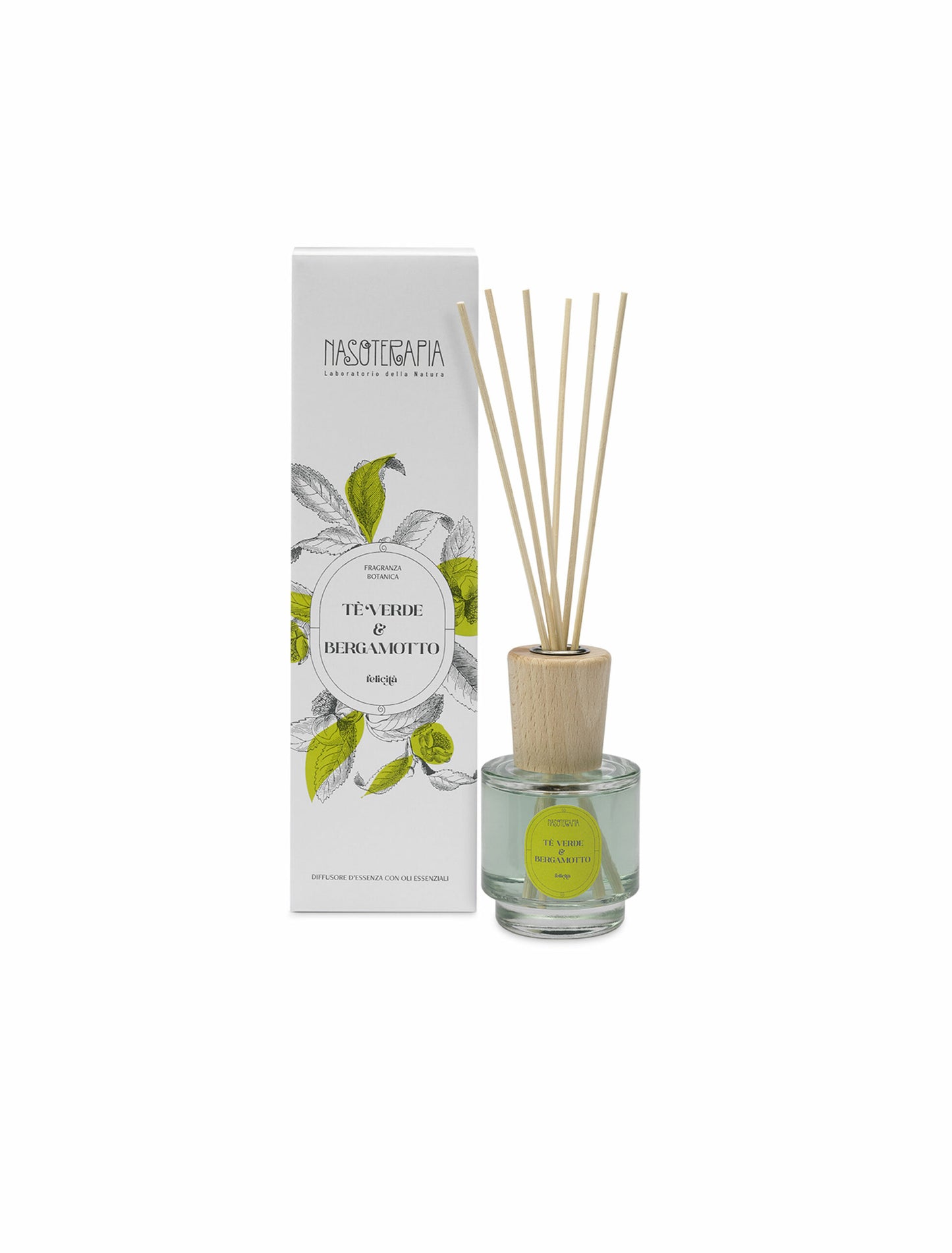 Diffusore con Bastoncini Tè Verde e Bergamotto