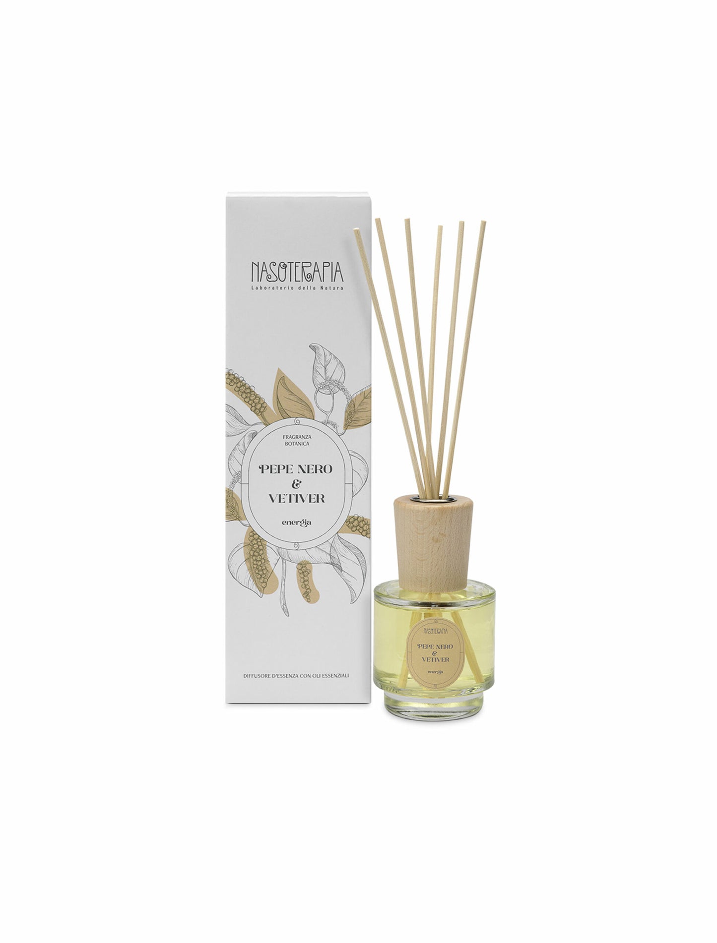 Diffusore con Bastoncini Pepe Nero e Vetiver