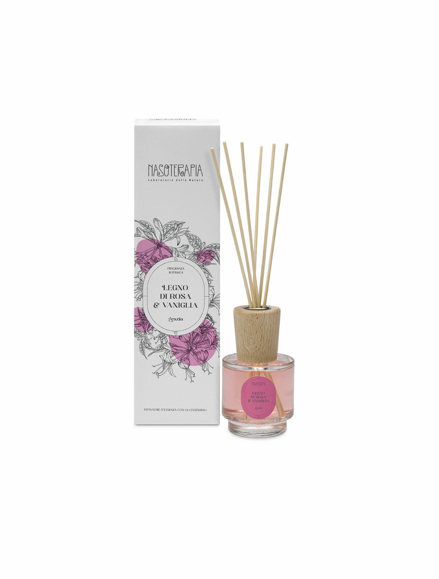 Diffusore con Bastoncini Legno di Rosa e Vaniglia