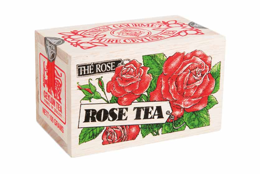 Tè Alla Rosa Sfuso Scatola In Legno