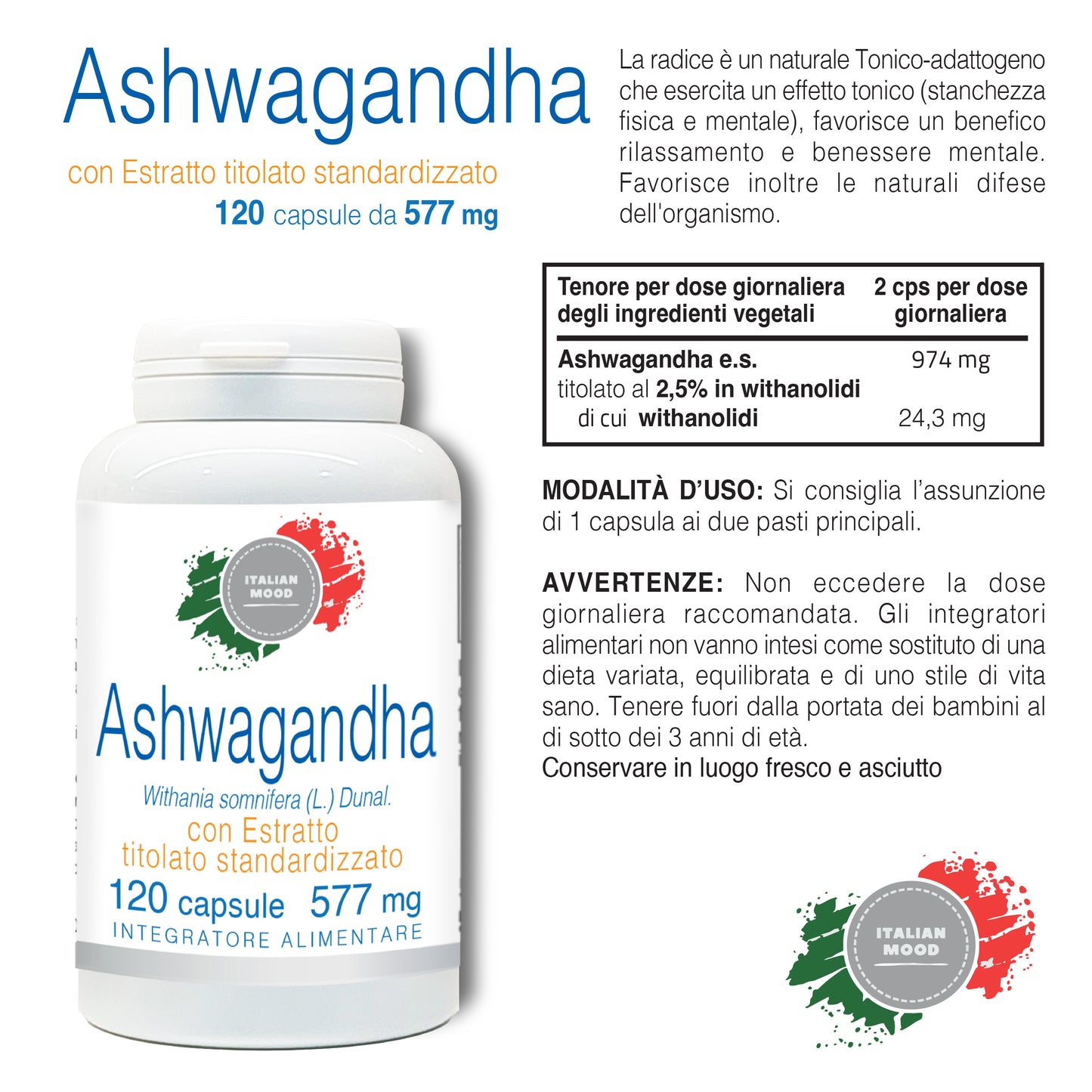 Ashwagandha (Withania Somnifera) 120 Capsule