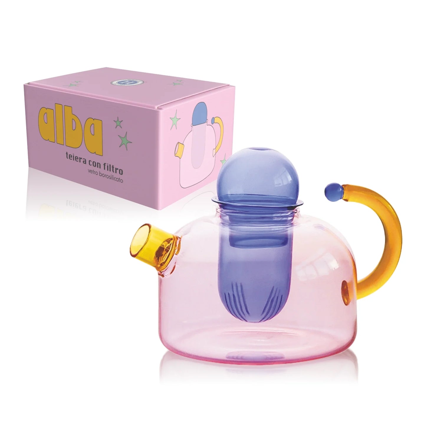 Teiera in vetro borosilicato - ALBA 1000 ml