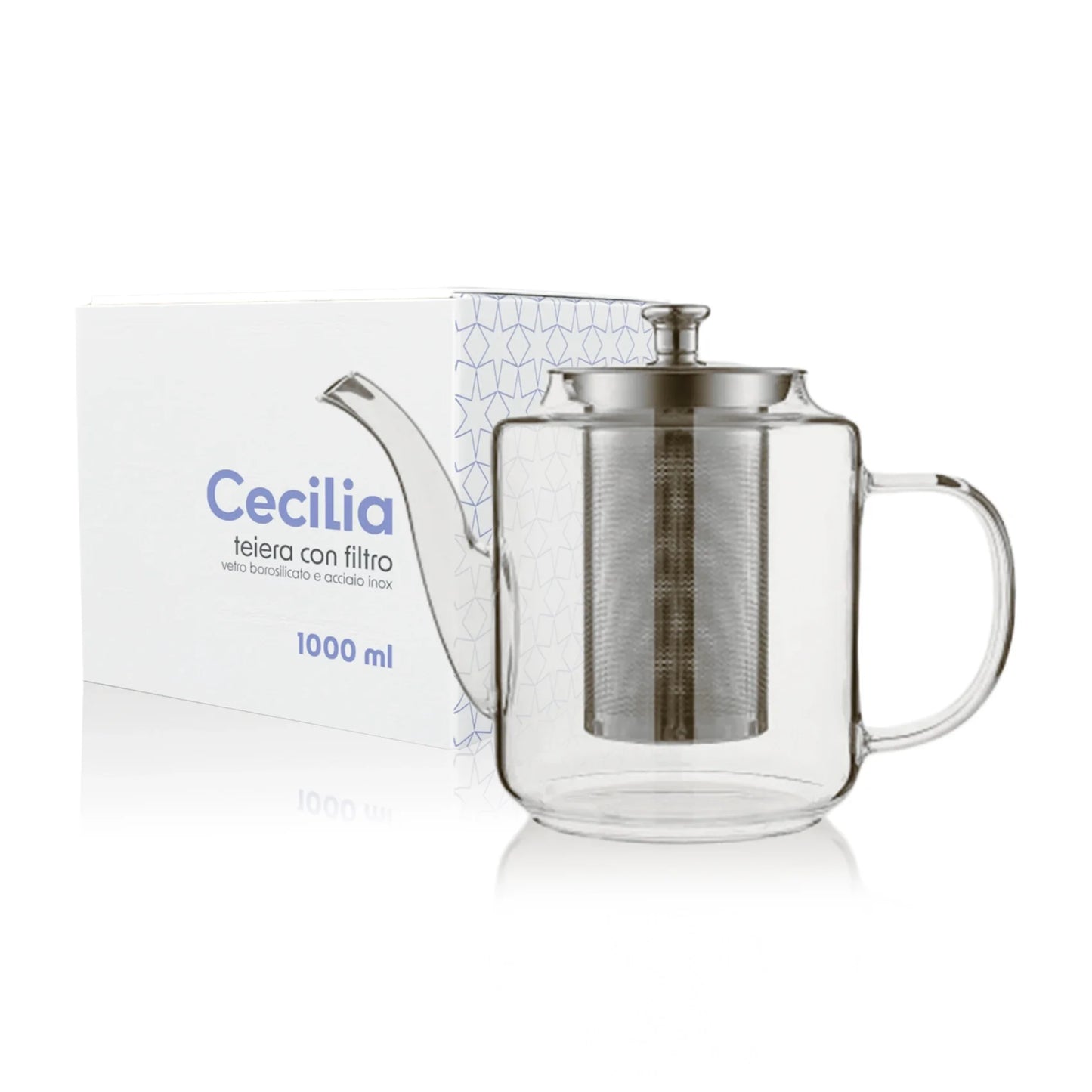 Teiera in vetro borosilicato - Cecilia 1000 ml