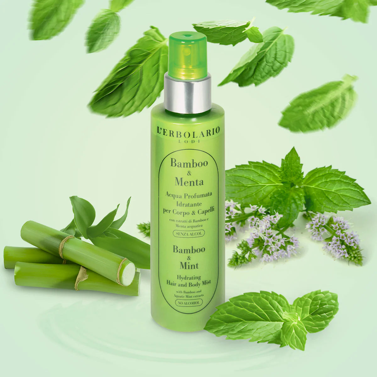 Acqua profumata Idratante per Corpo e Capelli Bamboo e Menta 150 ml