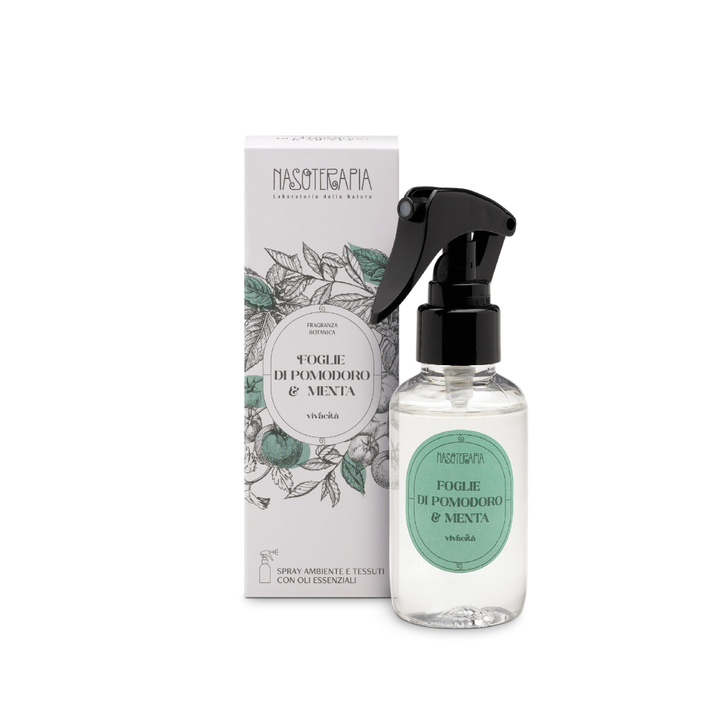 Nasoterapia Foglie di Pomodoro e Menta - Spray ambiente e tessuti con oli essenziali