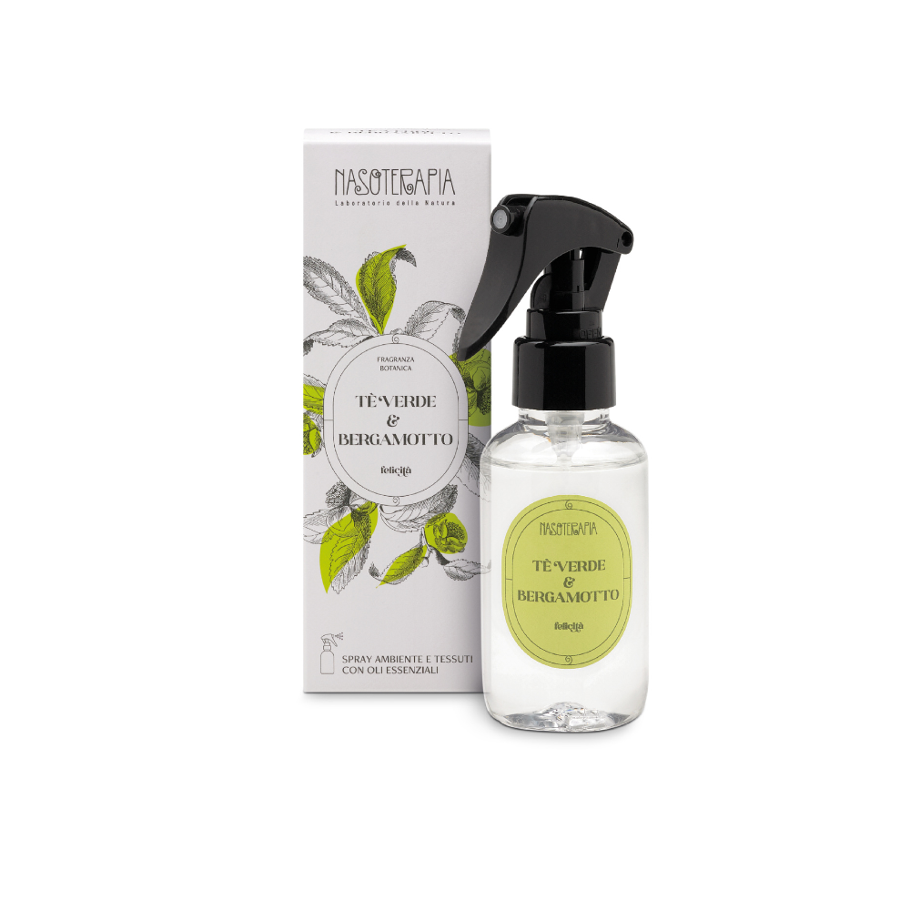 Nasoterapia Tè Verde e Bergamotto - Spray ambiente e tessuti con oli essenziali