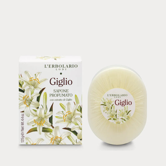 L'Erbolario - Sapone profumato Giglio con fiore in rilievo 125 gr