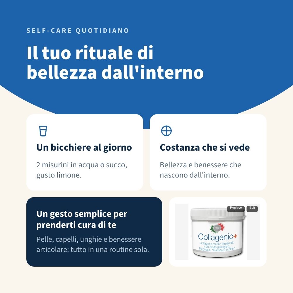 Italian Mood - Collagenic Plus 300gr, Collagene Marino idrolizzato, acido Ialuronico Vitamina C e Zinco. Al favoloso gusto Limone