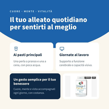 Italian Mood - Omega 3 Fish Oil 1000 mg 120 Perle Gelatinose
