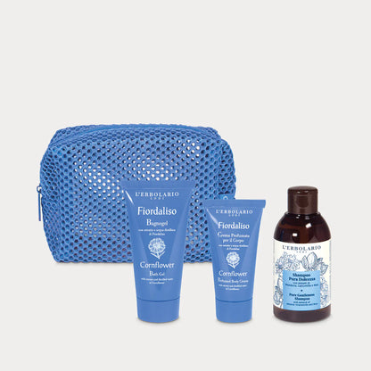 Beauty Express Corpo & Capelli Perfetti Kit Pochette con Bagnogel, Crema Profumata per il Corpo e Shampoo delicato in formato viaggio