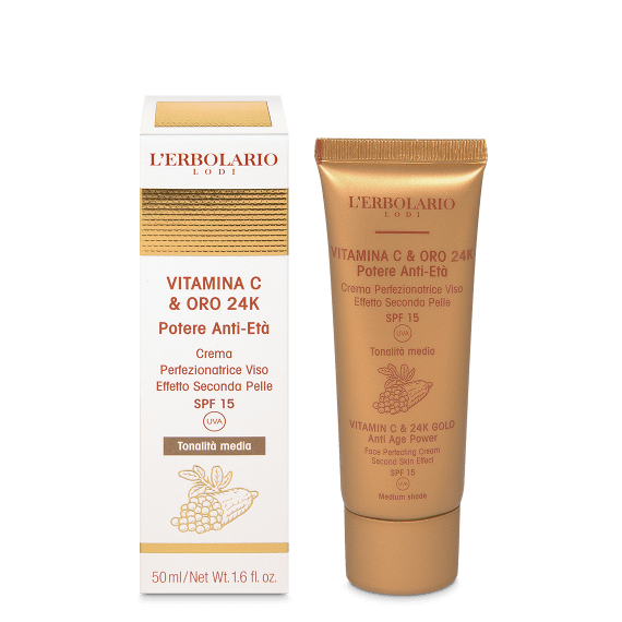 Crema Perfezionatrice Viso tonalità media Vitamina C & Oro 24K