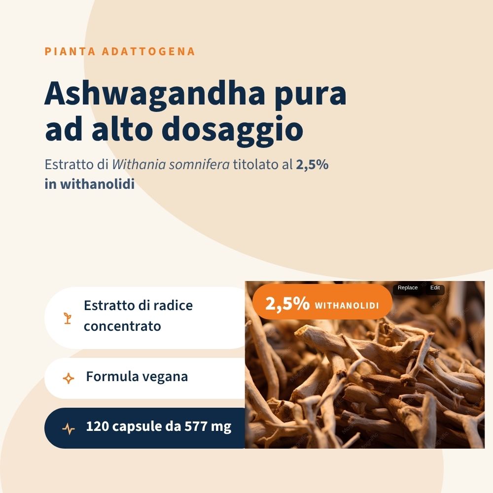 Ashwagandha (Withania Somnifera) 120 Capsule,  Questa potente pianta supporta la naturale risposta dell'organismo allo stress