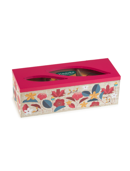 Neavita Cofanetto Legno Fucsia con Tisane Assortite, 15 Filtri BIO