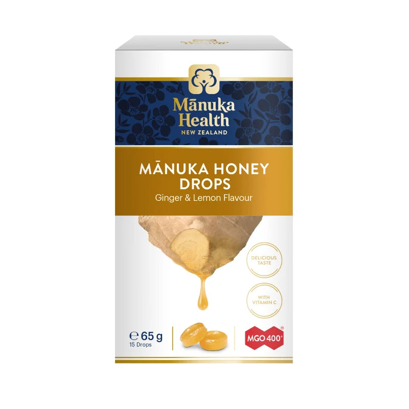 Manuka Honey Drops Ginger & Lemon 15 Pastigle