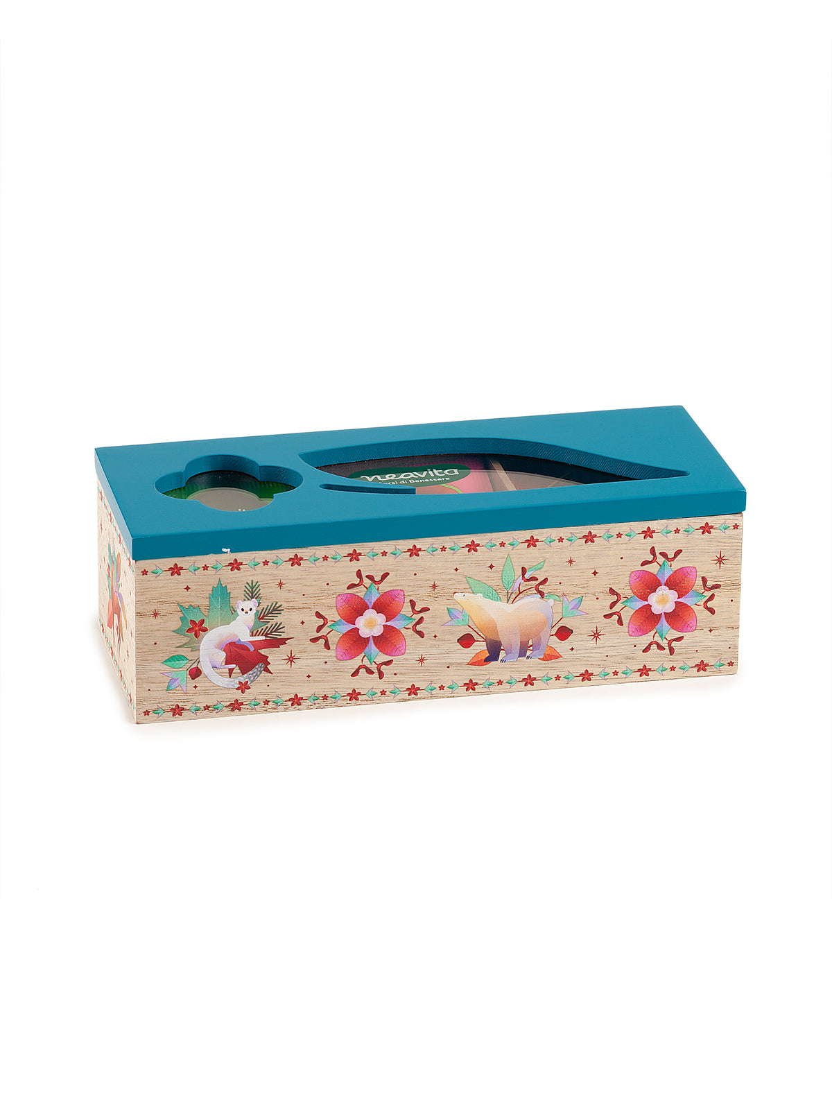 Neavita - Cofanetto Legno Bio Ottanio a 3 scomparti 15 tisane assortite