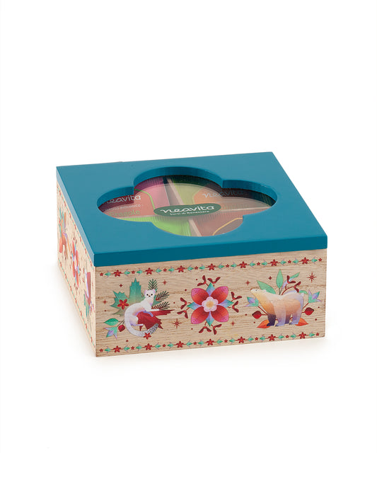 Neavita - Cofanetto Legno Bio Ottanio a 4 scomparti 20 tisane assortite