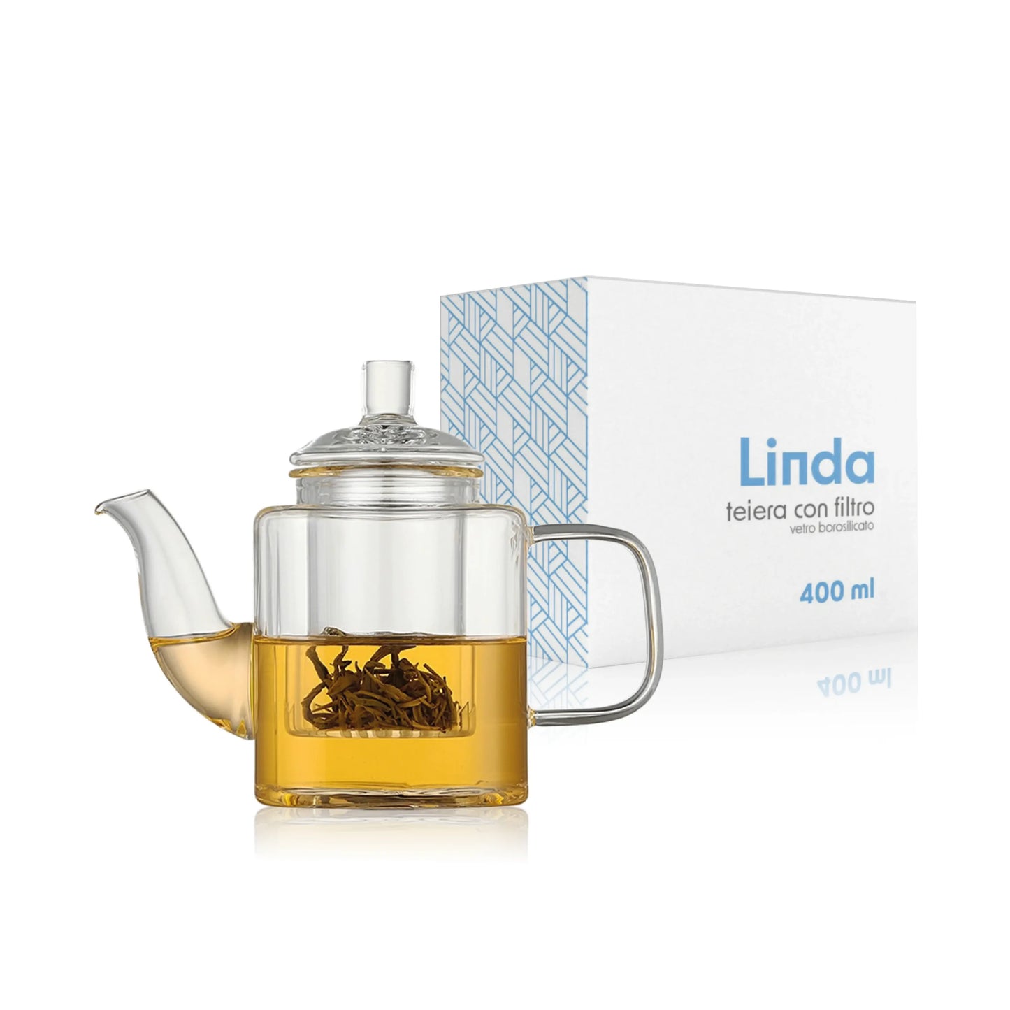 Teiera in vetro borosilicato - Linda 400 ml