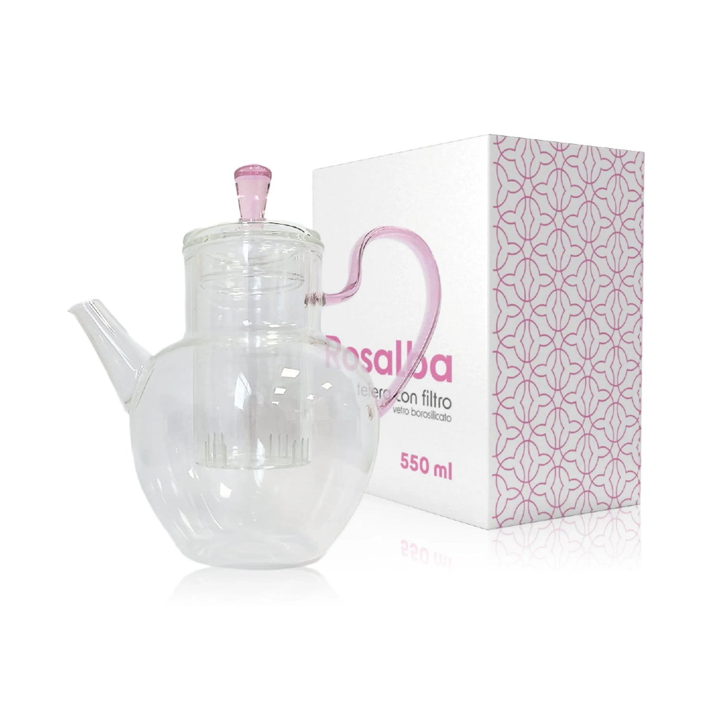 Teiera in vetro borosilicato - Rosalba 550 ML