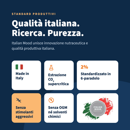 Italian Mood - 6-Paradol 60 Capsule, Controllo del peso corporeo con Aframomum Melegueta (Grani del Paradiso)