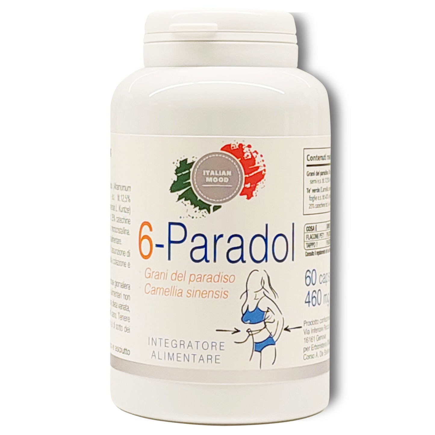 Italian Mood - 6-Paradol 60 Capsule, Controllo del peso corporeo con Aframomum Melegueta (Grani del Paradiso)