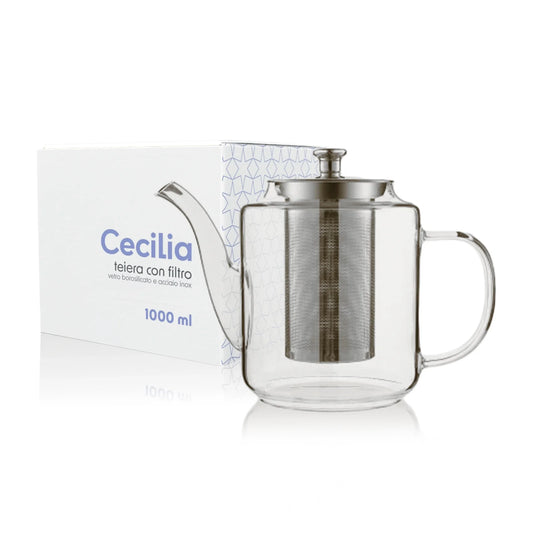 Teiera in vetro borosilicato - Cecilia  1000 ml