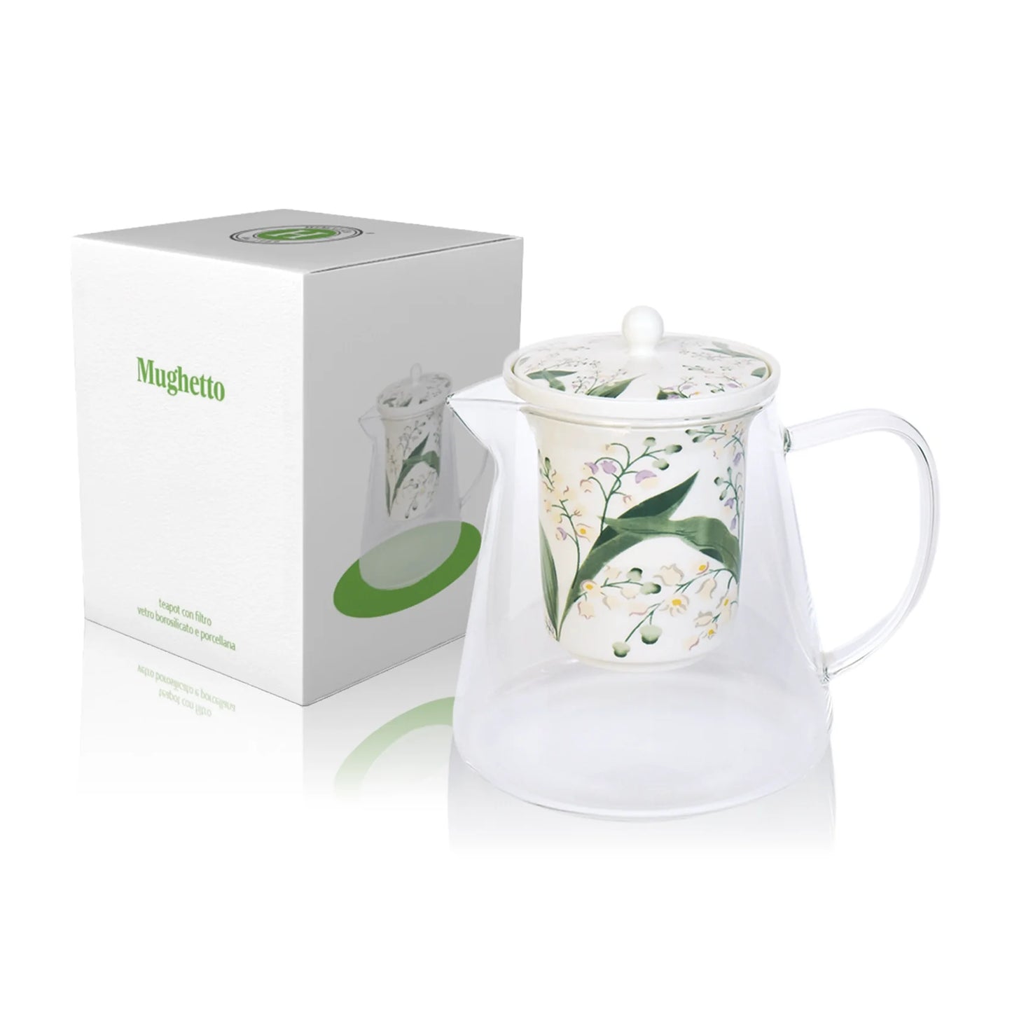 Teiera in vetro borosilicato - Mughetto 750 ml