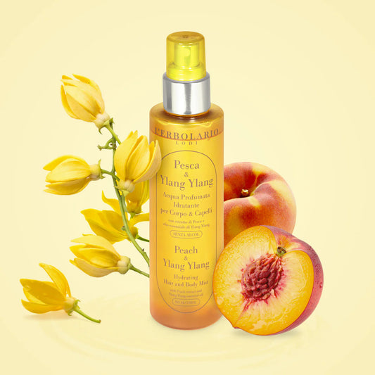 Acqua profumata Idratante per Corpo e Capelli Pesca e Ylang Ylang 150 ml