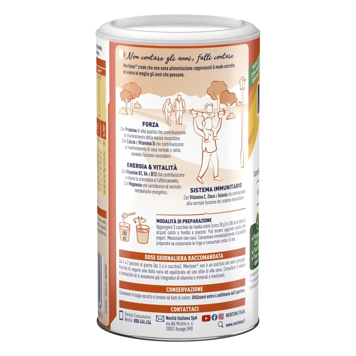 Meritene - Forza e Vitalità polvere gusto cioccolato Barattolo da 270g